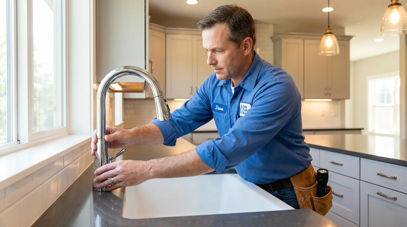 Kitchen faucet installation by Johns Plumbing LLC in Grand Blanc